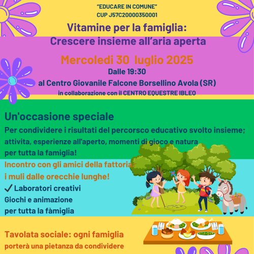 SERATA EVENTO PER TUTTA LA FAMIGLIA!